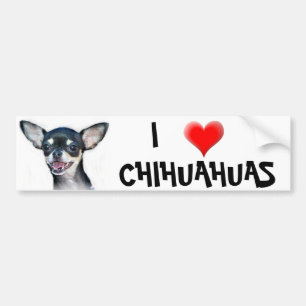 Jag älskar Chihuahuasbildekalet Bildekal