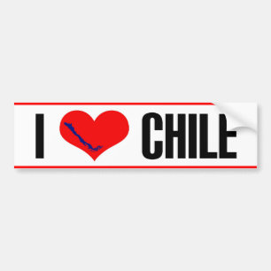 Jag älskar Chile-dekal. Bildekal