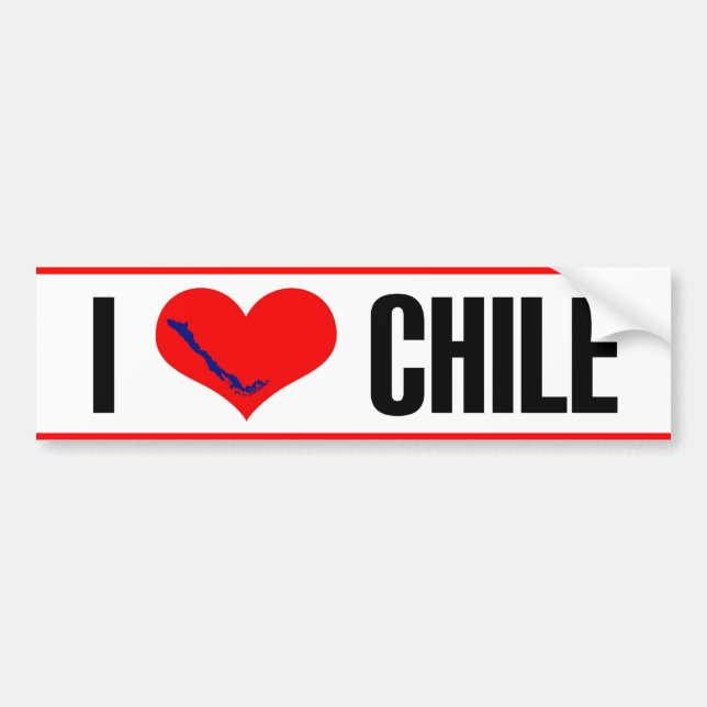 Jag älskar Chile-dekal. Bildekal (Framsidan)