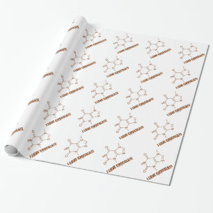 Jag älskar choklad (den kemiska molekylen för presentpapper