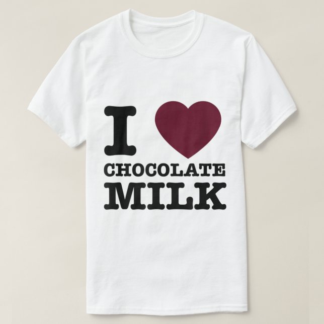 Jag älskar chokladmjölk design t shirt (Design framsida)