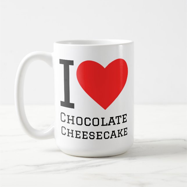 Jag älskar chokladostkaka kaffemugg (Vänster)