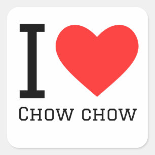 Jag älskar chow chow fyrkantigt klistermärke