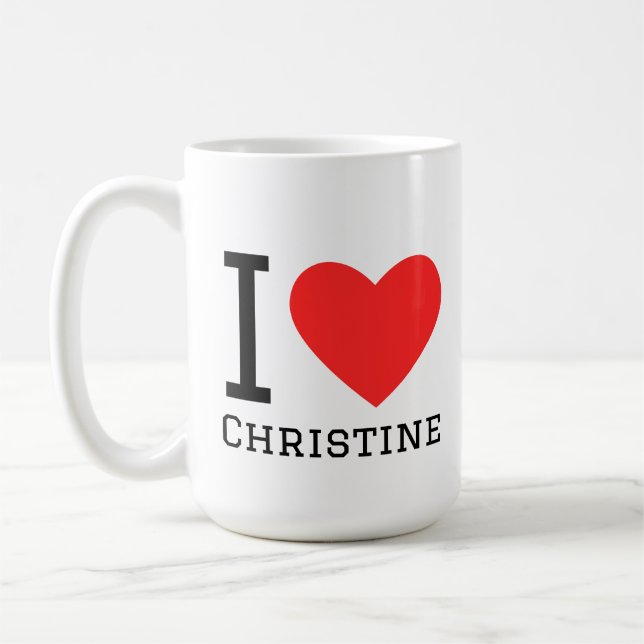 Jag älskar Christine Kaffemugg (Vänster)