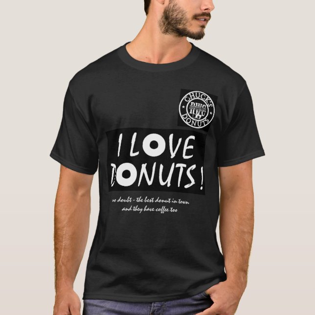 Jag älskar chuckDonuts i Redwood City skjorta 34 Tee (Framsida)