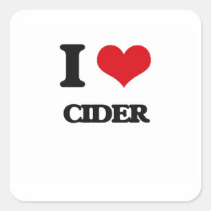 Jag älskar Cider Fyrkantigt Klistermärke