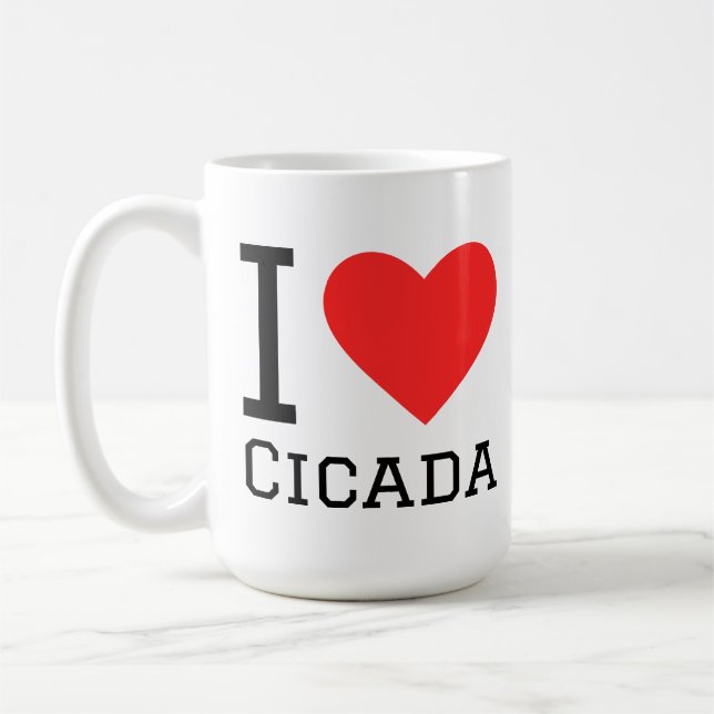 Jag älskar cikada kaffemugg (Vänster)