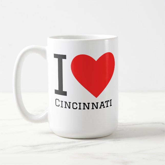 Jag älskar Cincinnati  Kaffemugg (Vänster)