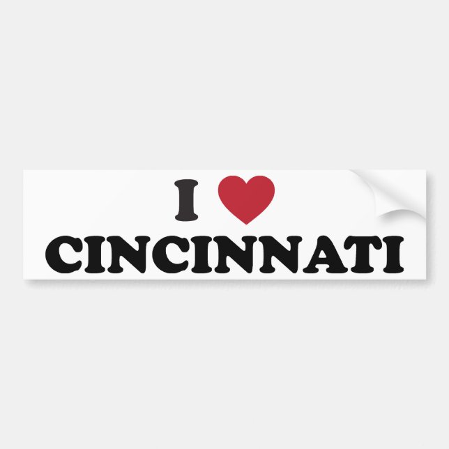 Jag älskar Cincinnati Ohio Bildekal (Framsidan)