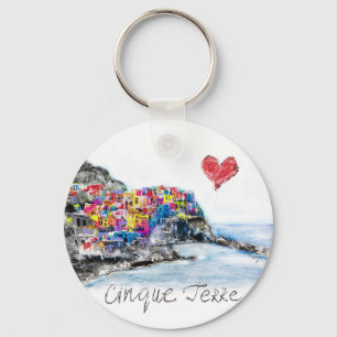 Jag älskar cinqueterre nyckelring