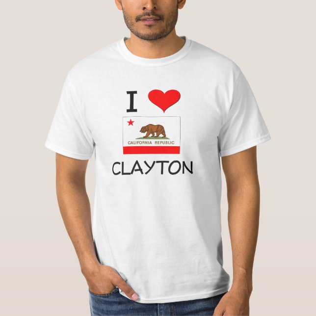 Jag älskar CLAYTON Kalifornien Tee Shirt (Framsida)