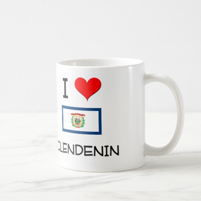 Jag älskar Clendenin West Virginia Kaffemugg (Höger)