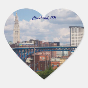 Jag älskar Cleveland Sticker Hjärtformat Klistermärke