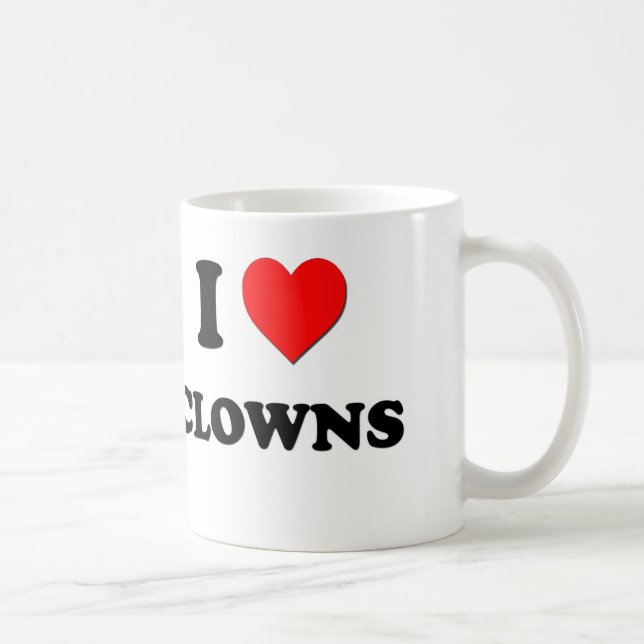 Jag älskar clowner kaffemugg (Höger)