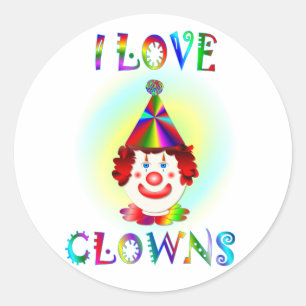 Jag älskar clowner runt klistermärke