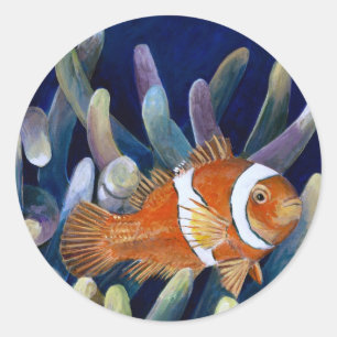 Jag älskar clownfish runt klistermärke