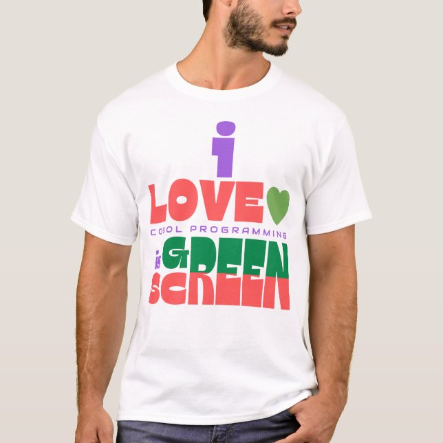 Jag älskar Cobol-programmering i grön skärm T Shirt (Framsida)