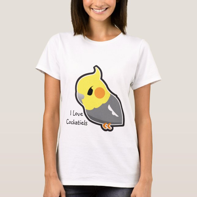 Jag älskar Cockatiels (anpassadet) T Shirt (Framsida)