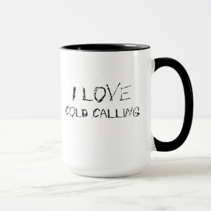 Jag älskar cold calling - urban, edgy kontorsmugg mugg