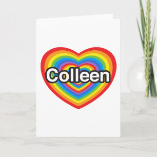 Jag älskar Colleen. Jag älskar dig Colleen. Hjärta Kort