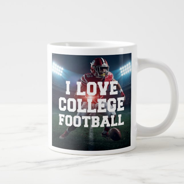 Jag älskar College Football-mugg  Jumbo Mugg (Höger)