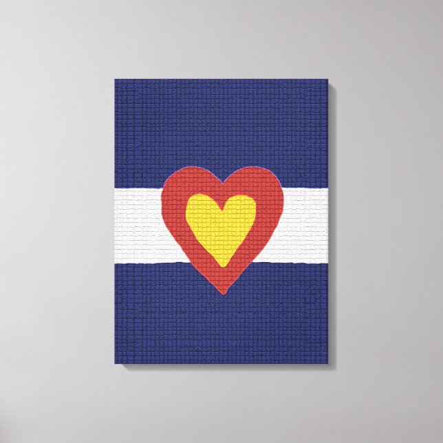 Jag älskar Colorado Flagga Canvas Wall Art (Framsida)