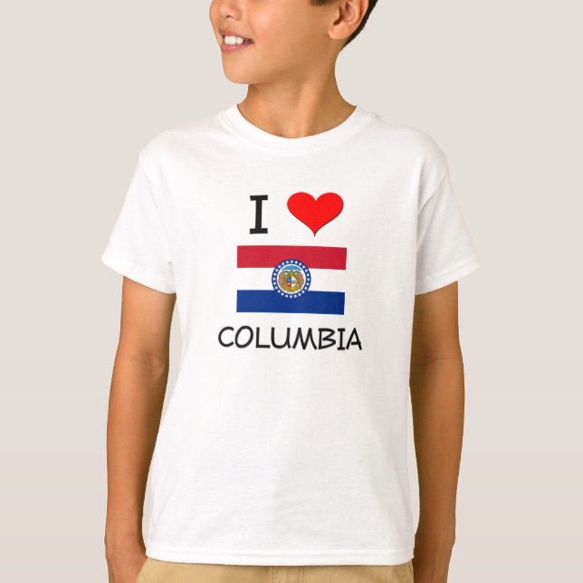 Jag älskar Columbia Missouri Tee Shirt (Framsida)
