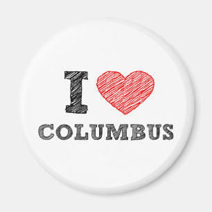 Jag älskar Columbus Magnet