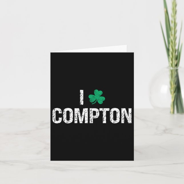 Jag älskar Compton Shamrock Clover St. Patrick's D Kort (Framsida)