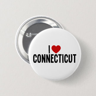 Jag älskar Connecticut I Heart Rund Knapp