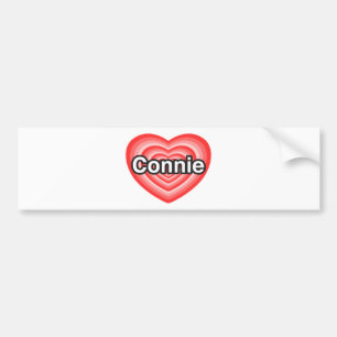 Jag älskar Connie. Jag älskar dig Connie. Hjärt Bildekal