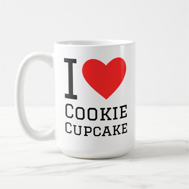 Jag älskar cookie cupcake kaffemugg (Vänster)