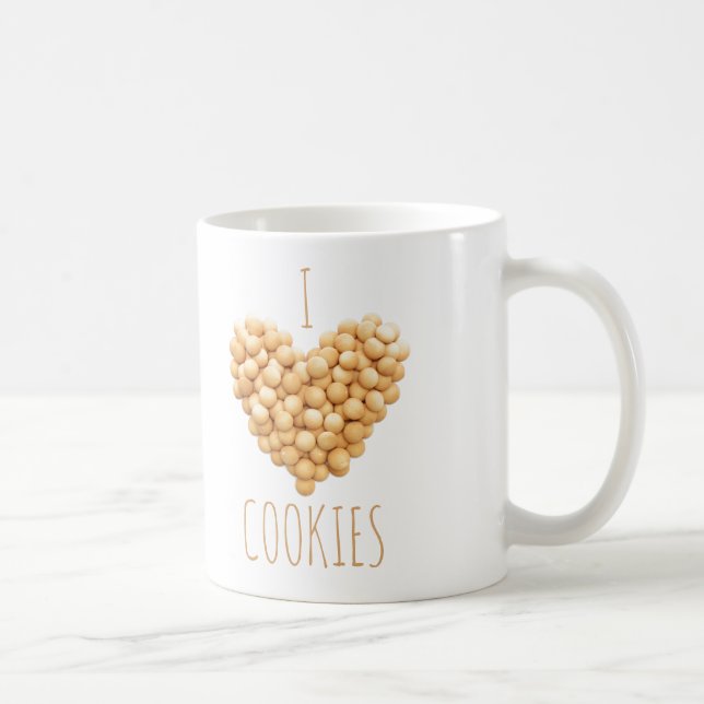 Jag älskar cookies-hjärta kaffemugg (Höger)