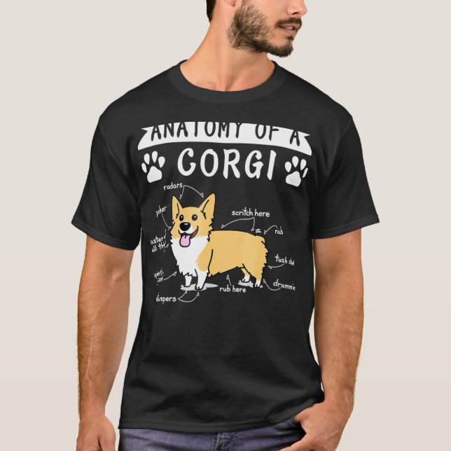 Jag älskar Corgi  Corgis anatomi T Shirt (Framsida)