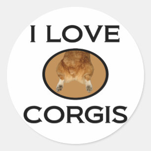 Jag älskar CorgisCorgiändan Runt Klistermärke