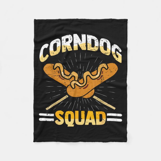 Jag älskar Corndogs Squad Karneval Corn Dogs Hot D Fleecefilt (Framsidan)