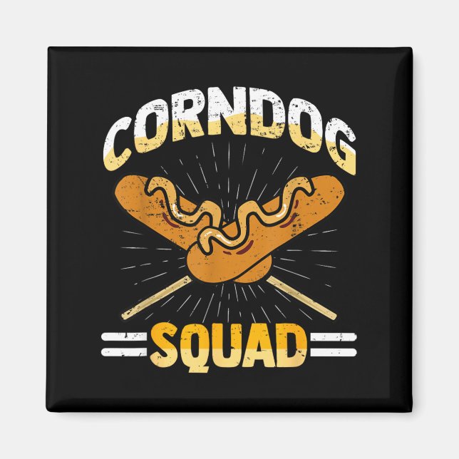 Jag älskar Corndogs Squad Karneval Corn Dogs Hot D Magnet (Framsidan)