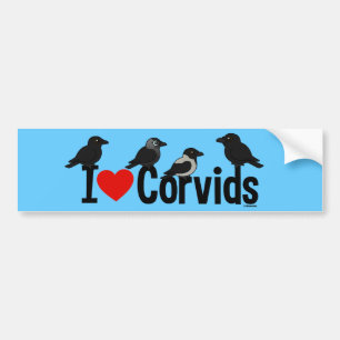 Jag älskar Corvids Bildekal