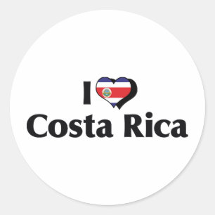 Jag älskar Costa Rica flagga Runt Klistermärke