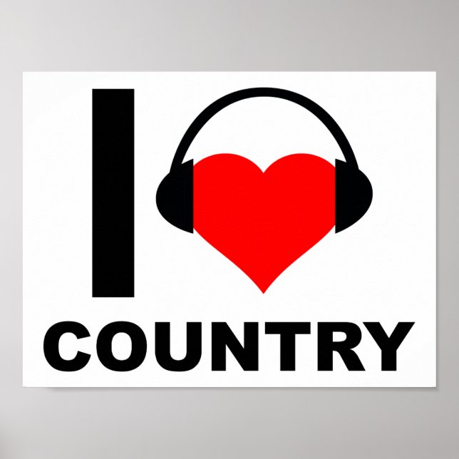 Jag älskar country rolig affisch (Framsidan)