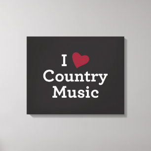 Jag älskar countrymusik canvastryck