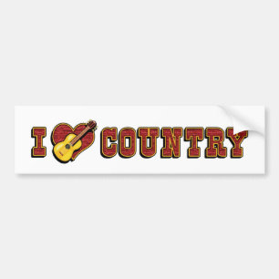 Jag älskar countrymusik dekal