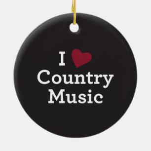 Jag älskar countrymusik julgransprydnad keramik