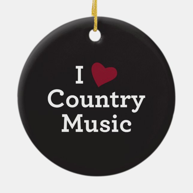 Jag älskar countrymusik julgransprydnad keramik (Baksidan)