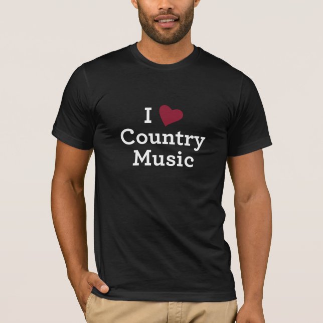 Jag älskar countrymusik t-shirt (Framsida)