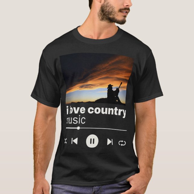jag älskar countrymusik t shirt (Framsida)