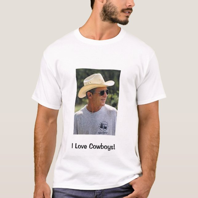 Jag älskar Cowboys & George Bush Tee Shirt (Framsida)