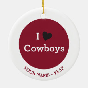 Jag älskar Cowboys Julgransprydnad Keramik