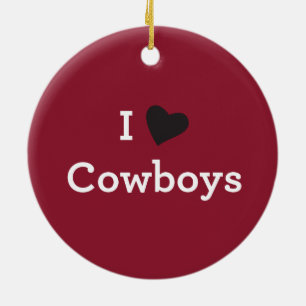 Jag älskar Cowboys Julgransprydnad Keramik