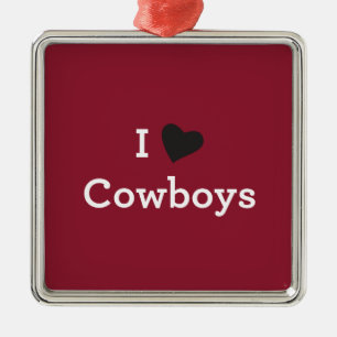 Jag älskar Cowboys Julgransprydnad Metall